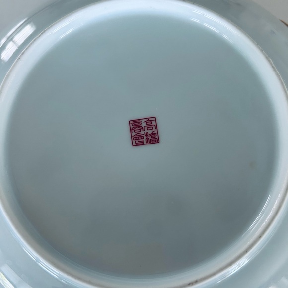 Vintage Set of 6 Takahashi San Francisco Plates  Hand Painted Daisy Rust Navy - Picture 7 of 7